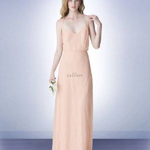 BILL LEVKOFF Shell Pink Sequin Mesh Bridesmaid